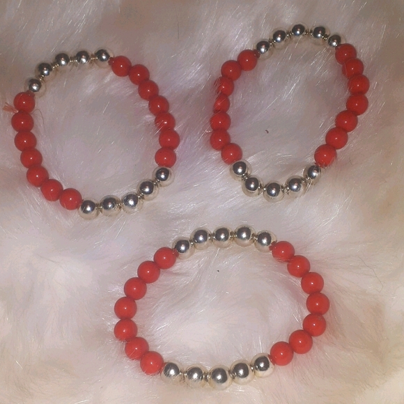 Trio Red & Gold bracelets - Picture 1 of 3